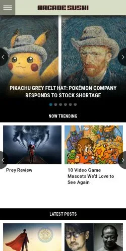 Aperçu du site Arcade Sushi, média de États-Unis pour articles sponsorisés