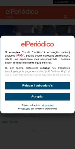 Anteprima del sito El Periódico, media di Stati Uniti per articoli sponsorizzati