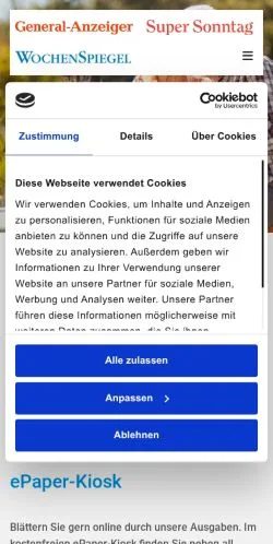 Anteprima del sito Wochenspiegel, media di Germania per articoli sponsorizzati