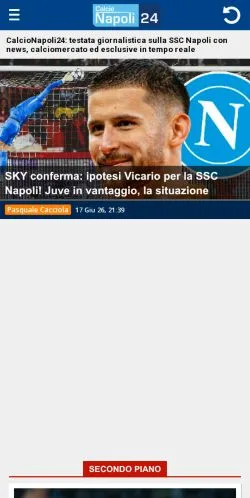 Anteprima del sito CalcioNapoli24, media di Italia per articoli sponsorizzati