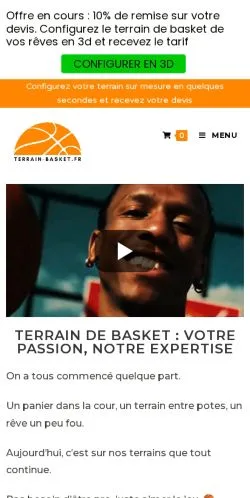 Anteprima del sito Terrain Basket, media di Francia per articoli sponsorizzati