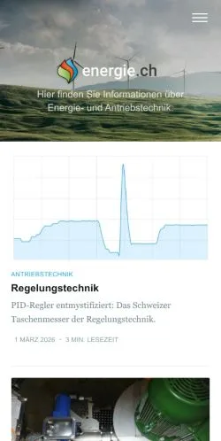 Anteprima del sito energie.ch, media di Svizzera per articoli sponsorizzati
