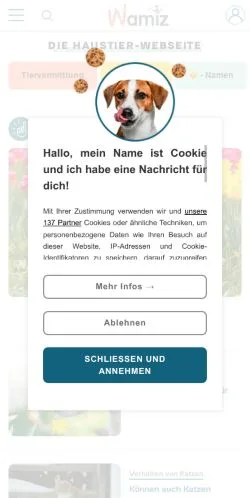 Anteprima del sito Wamiz, media di Germania per articoli sponsorizzati