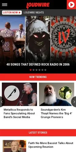 Vista previa del sitio Loudwire, medio de Estados Unidos para artículos patrocinados