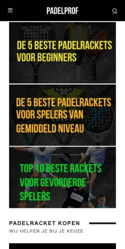 Podgląd witryny PadelProf, medium z kraju Holandia do artykułów sponsorowanych
