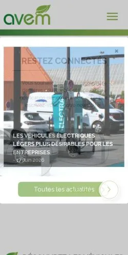 Preview of the AVEM Électro-Mobilité website, a media outlet in France for sponsored articles