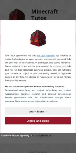 スポンサード記事向けのアメリカ合衆国メディア、Minecraft Tutosのサイトプレビュー