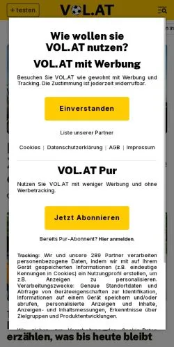 Aperçu du site VOL, média de Autriche pour articles sponsorisés