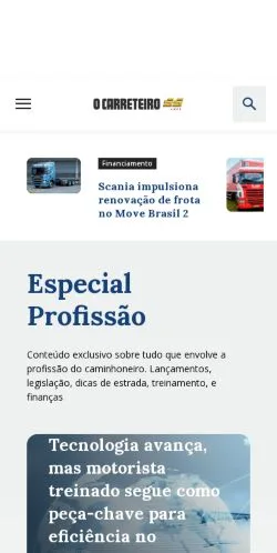 Vorschau der Website O Carreteiro, Medium aus Brasilien für gesponserte Artikel