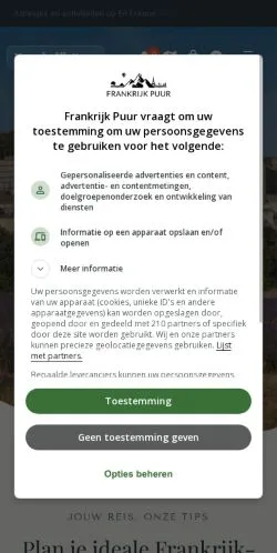 Podgląd witryny Frankrijk Puur, medium z kraju Holandia do artykułów sponsorowanych