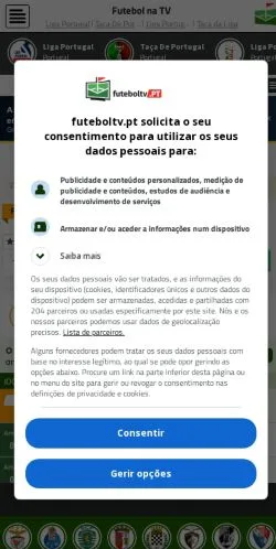 Podgląd witryny Futebol TV, medium z kraju Portugalia do artykułów sponsorowanych