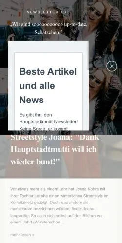Anteprima del sito Hauptstadtmutti Magazin, media di Germania per articoli sponsorizzati