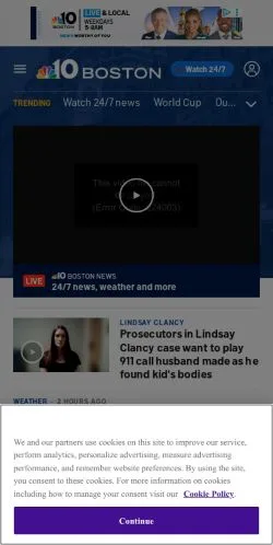 스폰서 기사용 미국 매체 NBC10 Boston 사이트 미리보기
