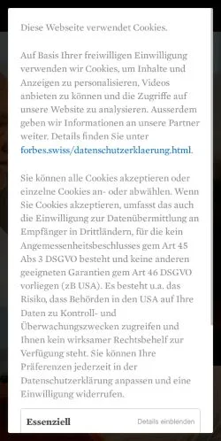 Anteprima del sito Forbes Swiss, media di Svizzera per articoli sponsorizzati