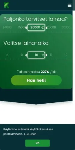 Anteprima del sito Kulutusluotto, media di Finlandia per articoli sponsorizzati