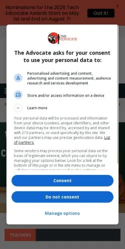Anteprima del sito The Edvocate, media di Stati Uniti per articoli sponsorizzati