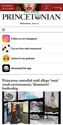 Podgląd witryny The Daily Princetonian, medium z kraju Stany Zjednoczone do artykułów sponsorowanych