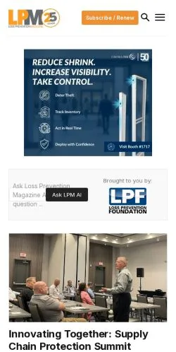 스폰서 기사용 미국 매체 Loss Prevention Magazine 사이트 미리보기