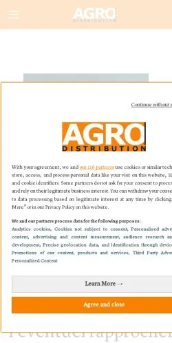 Podgląd witryny Agrodistribution, medium z kraju Francja do artykułów sponsorowanych