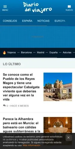 Vista previa del sitio Diario Del Viajero, medio de España para artículos patrocinados