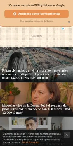 Anteprima del sito El Blog Salmón, media di Spagna per articoli sponsorizzati
