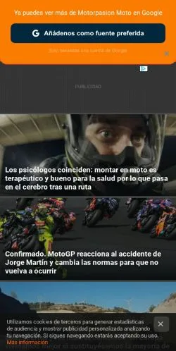 Anteprima del sito Motorpasión Moto, media di Spagna per articoli sponsorizzati
