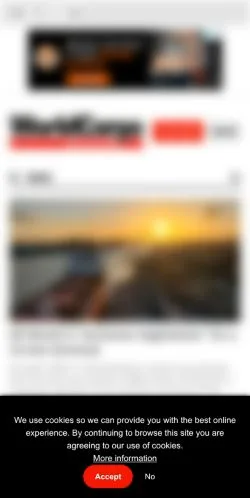 Anteprima del sito WorldCargo News, media di Stati Uniti per articoli sponsorizzati