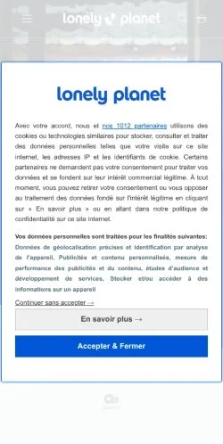 Anteprima del sito Lonely Planet, media di Francia per articoli sponsorizzati