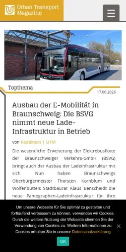 Anteprima del sito Urban Transport Magazine -, media di Germania per articoli sponsorizzati