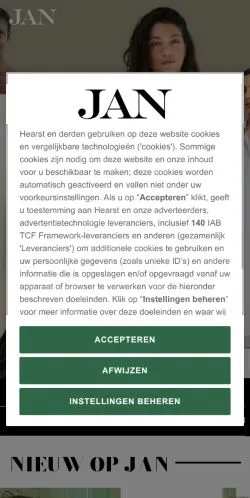 Anteprima del sito JAN Magazine, media di Paesi Bassi per articoli sponsorizzati