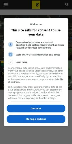 Anteprima del sito Sporten, media di Norvegia per articoli sponsorizzati