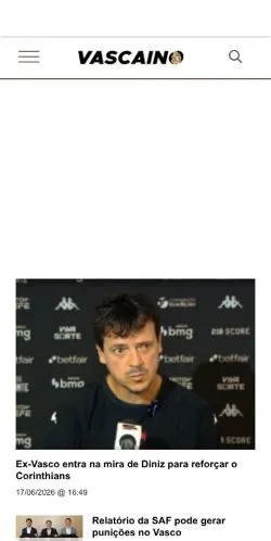 Podgląd witryny Vascaino, medium z kraju Brazylia do artykułów sponsorowanych