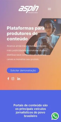 스폰서 기사용 브라질 매체 Aspin 사이트 미리보기