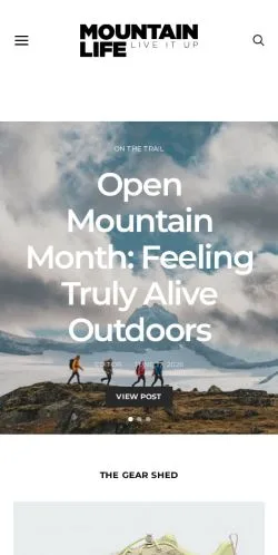Anteprima del sito Mountain Life Media, media di Canada per articoli sponsorizzati