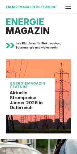 스폰서 기사용 오스트리아 매체 Energiemagazin Österreich 사이트 미리보기