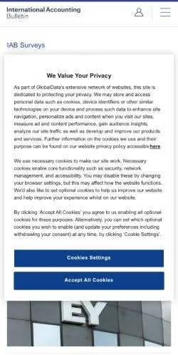 Anteprima del sito International Accounting Bulletin, media di Stati Uniti per articoli sponsorizzati