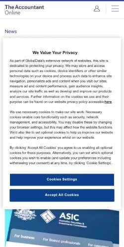 Anteprima del sito The Accountant, media di Stati Uniti per articoli sponsorizzati