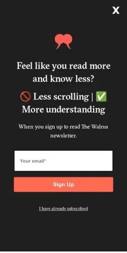 スポンサード記事向けのカナダメディア、The Walrusのサイトプレビュー