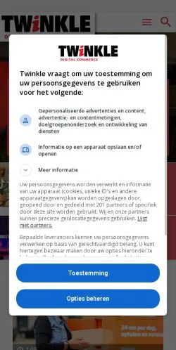 Podgląd witryny Twinkle, medium z kraju Holandia do artykułów sponsorowanych