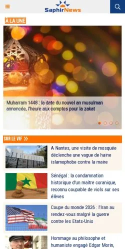 스폰서 기사용 프랑스 매체 SaphirNews 사이트 미리보기