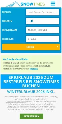 Anteprima del sito Snowtimes, media di Germania per articoli sponsorizzati