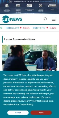 Podgląd witryny CBT News, medium z kraju Stany Zjednoczone do artykułów sponsorowanych