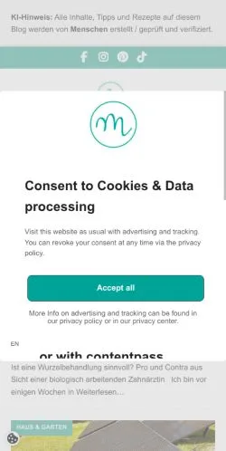 Anteprima del sito Moms Blog, media di Germania per articoli sponsorizzati