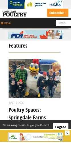 Podgląd witryny Canadian Poultry Magazine -, medium z kraju Stany Zjednoczone do artykułów sponsorowanych