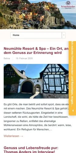 Anteprima del sito Feinschmeckertouren, media di Germania per articoli sponsorizzati
