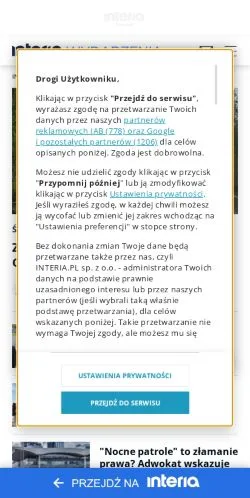 Podgląd witryny Wydarzenia Interia, medium z kraju Polska do artykułów sponsorowanych