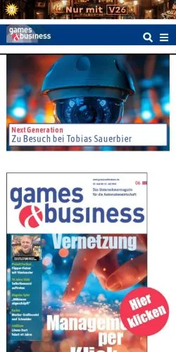 Anteprima del sito Games & Business, media di Germania per articoli sponsorizzati