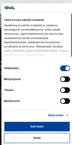 Podgląd witryny SKAL ry, medium z kraju Finlandia do artykułów sponsorowanych