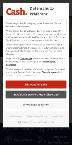 Anteprima del sito Cash, media di Germania per articoli sponsorizzati