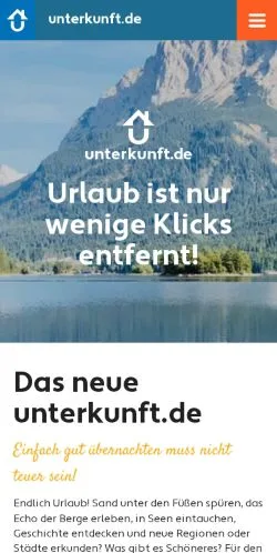 Anteprima del sito Unterkunft, media di Germania per articoli sponsorizzati